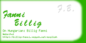 fanni billig business card